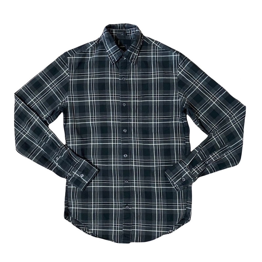 J Crew Slim Fit Plaid Cotton Button Down Shirt